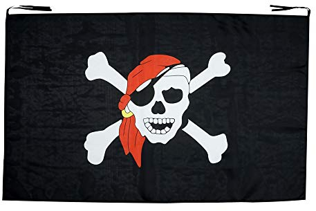W WIDMANN MILANO Party Fashion 6959P - Piratenfahne, 130 x 80, Totenkopf, Accessoire, Zubehör, Verkleidung, Kostüm, Karneval, Halloween, Mottoparty