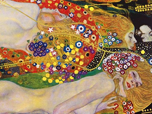1art1 Gustav Klimt Wasserschlangen II, 1904-1907, 2-Teilig Selbstklebende Fototapete Poster-Tapete 240x180 cm