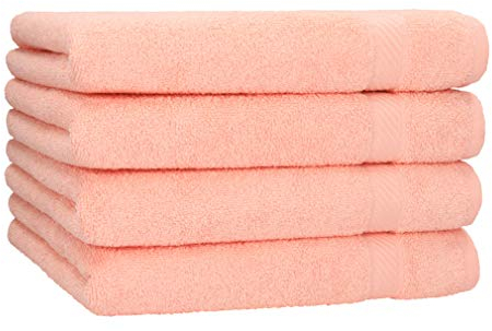 Betz 4 Stück Duschtücher Set Palermo Größe 70x140 cm 100% Baumwolle Badetuch Duschhandtuch Sporthandtuch Farbe apricot