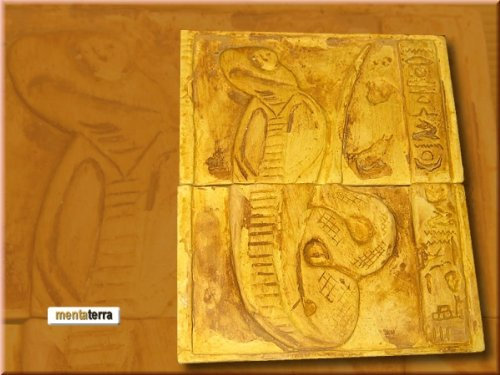 Ägyptische Dekorfliese Kobra (2 FLiesen) Terrarium Deko Rückwand