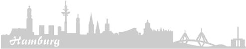 Skyline4u Aufkleber Hamburg Skyline viele Farben 15 x 3cm silbermetalleffekt