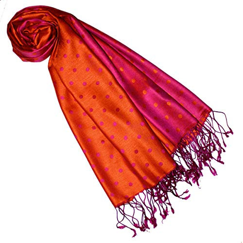 Lorenzo Cana Pashmina 70% Seide 30% Viskose mit Punkten Schaltuch 70 x 190 cm zweifarbig Schal Stola Damenschal Damen 7813411