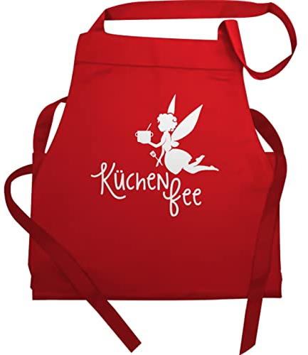 Kinderschürze Schürze Kinder Jungen Mädchen - Kochschürze - Küchen Fee - 7-14 Jahre - Rot - 13 geschenk für kind mit name kochen küche schurze 10 kinderkochschürze weihnachtsgeschenke