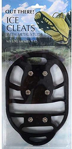 NO SLIP SNOW CLEATS ICE SPIKES CRAMPONS SHOE GRIP L/XL