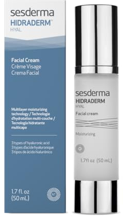 Sesderma | Hidraderm Hyal Feuchtigkeitscreme | Gesichts-Feuchtigkeitspflege | 3 Arten von Hyaluronsäure | Maximale Hydratation | Schnell Einziehende Feuchtigkeitscreme | 50 ml