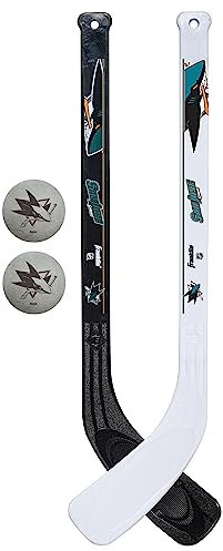 Franklin Sports NHL San Jose Sharks Mini Hockey 2 Piece Player Stick Set