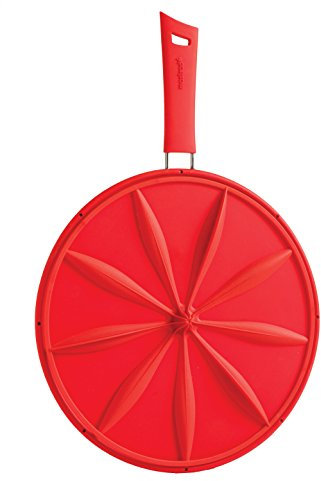 Mastrad F64310 Couvercle Anti-Eclaboussures Réglable Silicone/Acier/PA Rouge