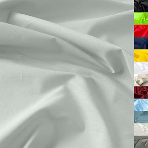 TOLKO 50cm Baumwollstoff Meterware uni | Popeline Stoff aus ÖkoTex Baumwolle in leuchtenden Farben | Kleiderstoff Dekostoff Vorhangstoff Bezugsstoff Patchwork Kinder Stoffe zum Nähen (Hell Grau)