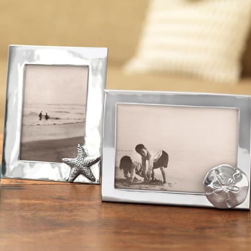 MARIPOSA 1569 Sand Dollar Frame, 5 x 7, Silver