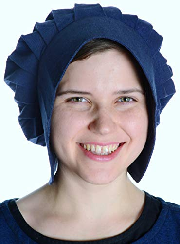HEMAD Bonnet médiéval pour Femme - avec Assiette et Cravate - Coton Pur - Blanc, Beige, Noir, Bleu, Brun, Vert, Rouge