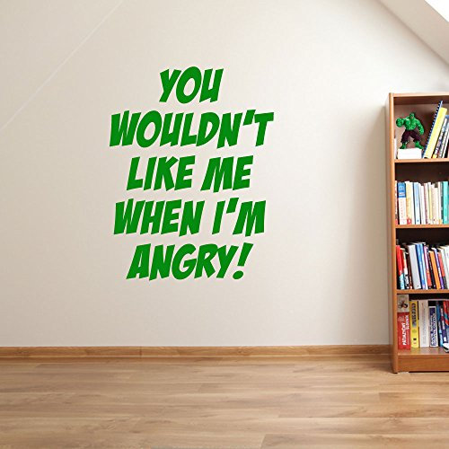 Incredible Hulk Quote Marvel Superhero Children's Hands Wall Decorations Window Stickers Wall Decor Wall Stickers Wall Art Wall Decals Stickers Wall Decal Decals Mural Décor Diy Deco Removable Wall Decals Colorful Stickers by Vinyl Concept