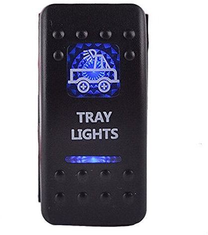 E Support Interrupteur à Bascule Commutateur de Tableau 12V 20A 24V 10A Bleu LED Lumineuse Barre Interrupteur Bord de Voiture 5 Broches Tray Light