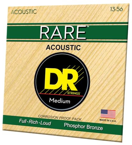 DR Strings RARE™ - Phosphor Bronze Acoustic Guitar Strings: Medium 13-56