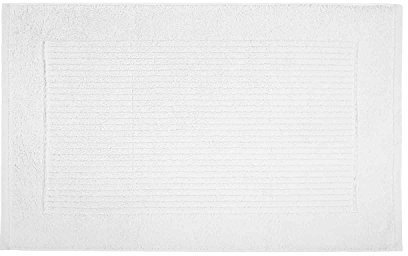 HOMESCAPES Imperial Plain White Bath Mat 50 x 80 cm - Super Soft Bathroom Mat - 100% Turkish Cotton Shower Mat