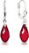 Schöner-SD Ohrringe 925 Silber mit kleinen Briolett Kristallen 13mm rot