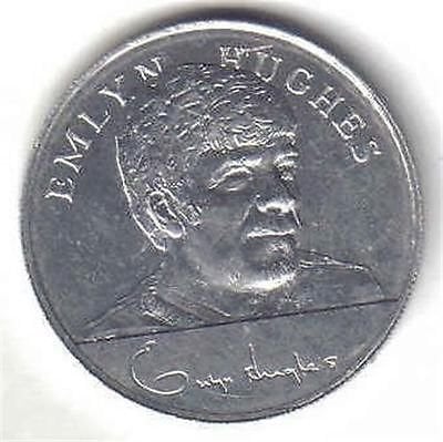 ESSO World Cup 1970 Football disc medal coin England Liverpool EMLYN HUGHES
