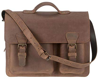 Ruitertassen Lehrertasche Leder Damen Herren Schultasche Aktentasche 2 Fächer Ranger braun