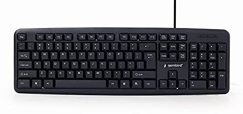 Gembird KB-U-103-RU USB QWERTY Keyboard English Russian Black – Keyboards (Standard, USB, Membrane Keyboard, QWERTY, Black)