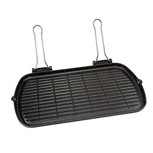 ILSA Bistecchiera Maxi Dietella 27x50 cm in ghisa per Cottura Secondi e contorni, carni, arrosti, rolate, brasati, spiedini, Pesce e Verdure Made in Italy
