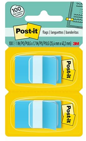 Post-it Standard Page Flags in Dispenser 1in Wide, Blue 100 Flags, 680-BE2