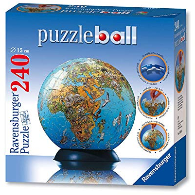 Ravensburger 11019 - Illustrierte Weltkarte, 240 Teile Puzzleball