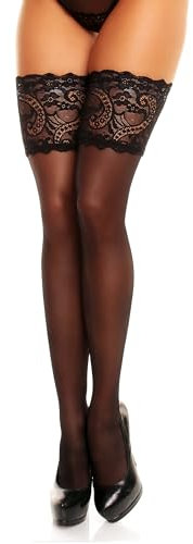 GLAMORY Comfort 20 halterlose Strümpfe-schwarz-56-58