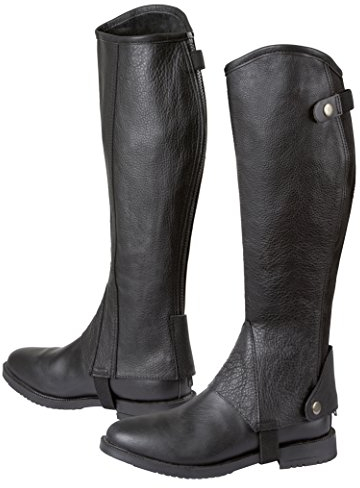 Covalliero Minichaps Elasto Leder Elastikeinsatz, schwarz, M, 324031