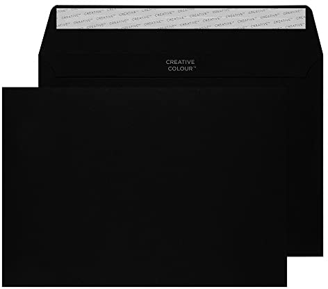 Creative Colour Briefumschlag, haftklebend, Format C5, 162 x 229 mm, Schwarz, 25er-Pack