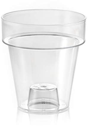 HERSTERA 09733316 Blumentopf Porto, Transparent, 16 x 16 x 18 cm