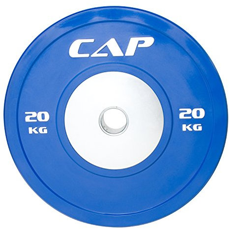 CAP Barbell Olympic Rubber Bumper Plate with Steel Hub 2 (Single), Blue, 20 kg
