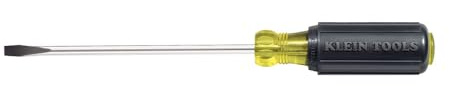 Klein Tools 605-4 1/4-Inch Cabinet Tip Screwdriver, Made in USA, Heavy Duty 4-Inch Round Shank