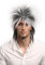 WIG ME UP - 90891-ZA60TZA1 Perücke Damen Herren Karneval 80er Wave Punk Popstar Grau Schwarz-Weiß-Mix Toupiert