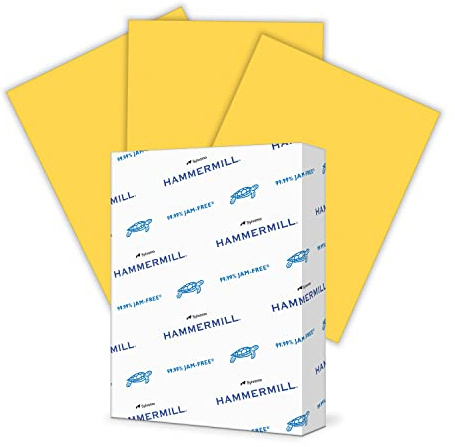 Hammermill Colored Paper, 20 lb Goldenrod Printer Paper, 8.5 x 11-1 Ream (500 Sheets) - Made in the USA, Pastel Paper, 103168R