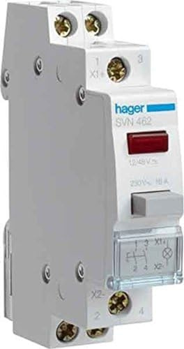 Hager Taster 2 Na 12/48 V mit Kontrollleuchte ROT