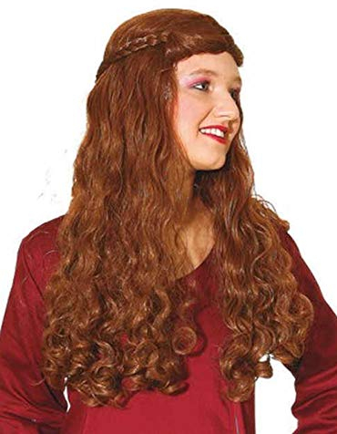 Perücke Fasching Mittelalter, braun