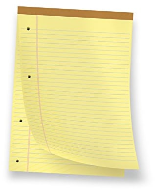 Pigna, LEGAL Heftblock, A4, gelbes Papier mit Löchern und Mikroperforation, 50 Blatt, 80 g/m², 10er-Pack