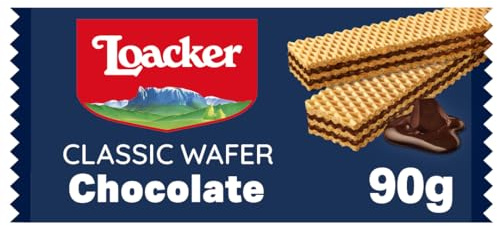 Loacker Wafers, Chocolate Flavour Wafer Biscuits, Classic Italian Biscuits, All Natural Ingredients, Light Snack,90 g (Pack of 1)