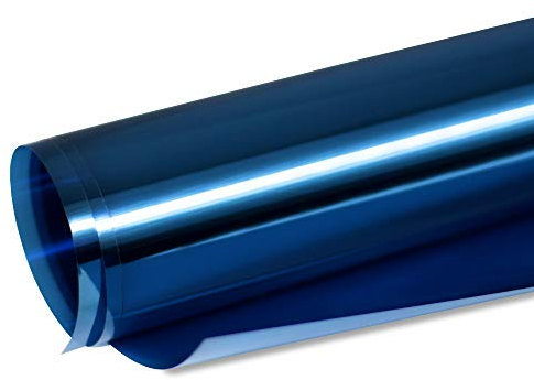 TipTopCarbon 6,58€/m² Fenster Spiegelfolie 50 x 152cm blau Tönungsfolie Sonnenschutz Fensterfolie Spion Folie