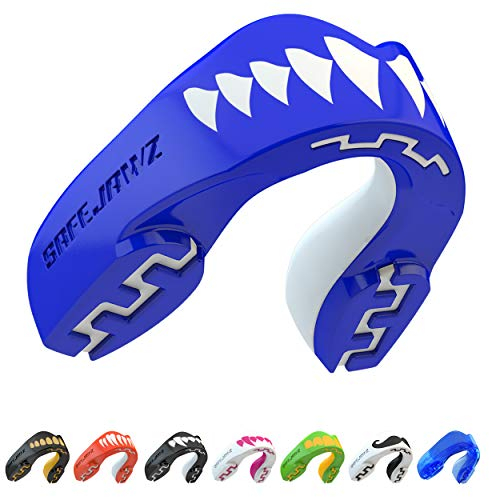 SAFEJAWZ Sport Zahnschutz Erwachsene und Kinder Sport Mundschutz Für alle Vollkontakt-Sportarten einschließlich Rugby, MMA, Kampfsport, Kickboxen, Judo, Hockey & Boxe (Shark, Erwachsene (12+ Jahre))