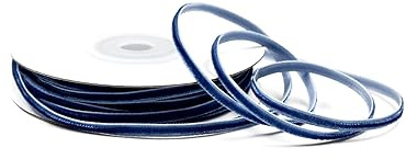 Creativery Samtband 3mm x 10m Rolle - Farbauswahl in 3/6/10/16/22/25/50mm - farbecht & waschbar - Schleifenband zum Nähen - Geschenkband zum Verpacken Dekorieren Basteln - Dunkelblau 370