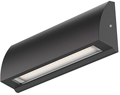 ledscom.de LED Wandleuchte/Treppenlicht SEGIN für außen, IP54, flach, Downlight, schwarz matt, eckig, 6,2 W, 566lm, warmweiß