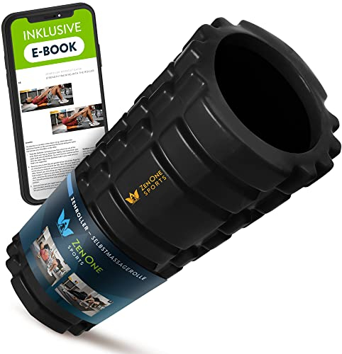 ZenOne Sports® Faszienrolle - Ideal für Massage, Rehabilitation & Aktivierung I Massage-Rolle für Wirbelsäule, Rücken, Beine & Mehr I Faszienrolle Wirbelsäule, Foam Roller mit Workout Guide