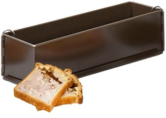 Gobel - Moule à pâté en croûte long, à charnières, fond amovible - 50 cm | Fabrication française ; l/H 8cm, environ 25 parts, antiadhérent sans PFAS ; démoulage facile, résiste 250°C, qualité pro