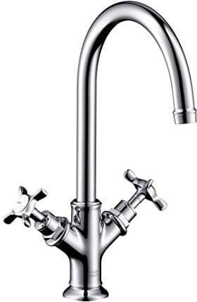 AXOR Wasserhahn Montreux 2-Griff Waschtischarmatur, Auslauf Höhe 210mm mit Zugstangen-Ablaufgarnitur, Chrom