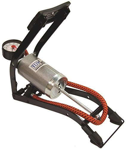 Streetwize SWFPS Deluxe Single Cylinder Foot Pump - 100psi/0.7 Foot Pressure Pump with 270 Gauge, Rust Proof Valve Connector, Thumb Lock Adapter