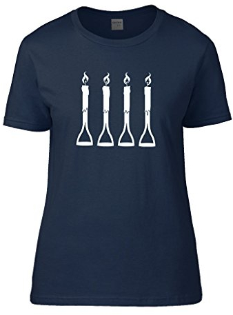 FatCuckoo Fork Handles or Four Candles- Comedy Sketch Inspired Women's T-Shirt Navy