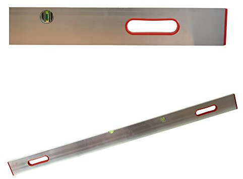 Richt- / Messlatte 200 cm, Aluprofil mit 2 Libellen + 2 Handgriffen