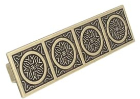 Möbelgriff Schrankgriff Schubladengriff Griff mit Muster Möbelbeschlag Kommodengriff (Messing Optik)