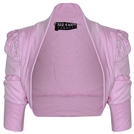 New Kids Girls Ruched Sleeve Stylish Shrug Bolero Cropped Cardigan 2 3 4 5 6 7 8 9 10 11 12 13 Years