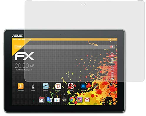 atFoliX Protecteur d'écran compatible avec Asus ZenPad 10 Film Protection d'écran, antiréfléchissant et absorbant les chocs FX Film Protecteur (2X)